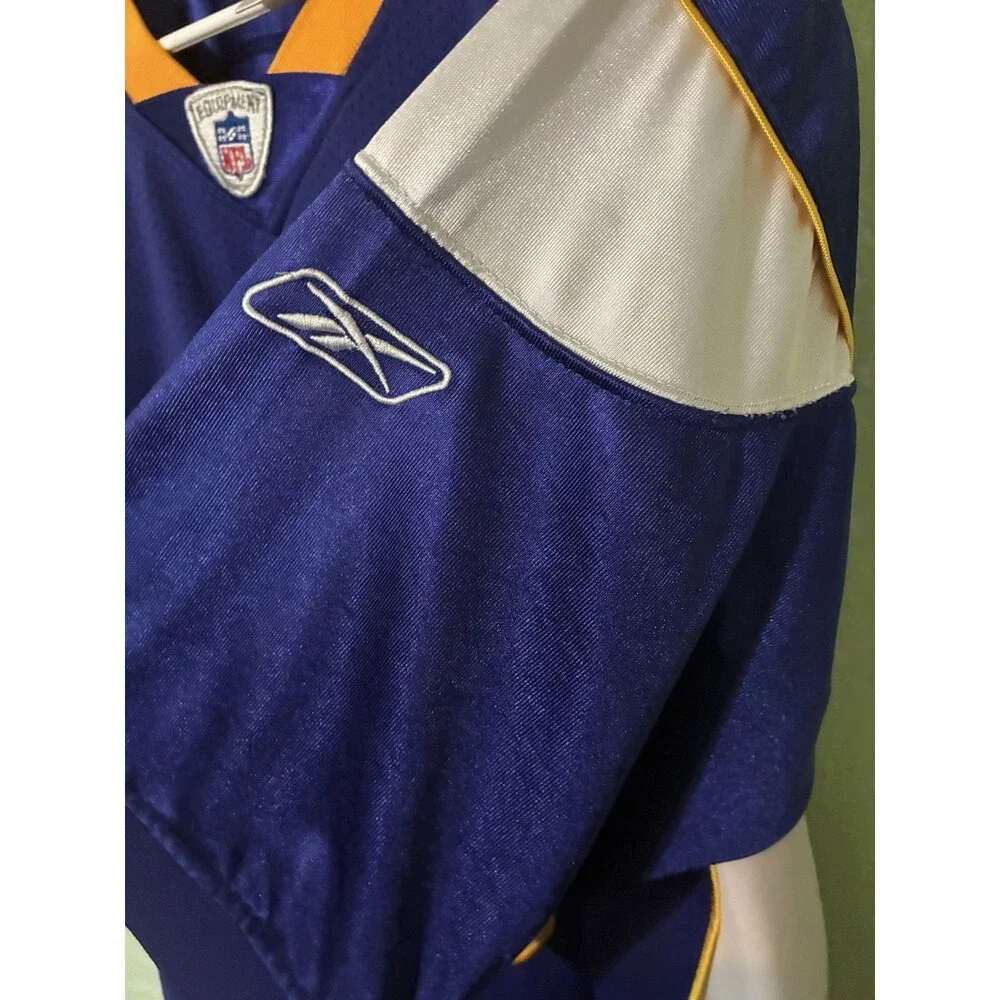 Reebok Minnesota Vikings Rice Stitched Jersey Purple #18 On Field NFL Sz 50